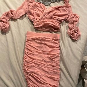 Oh Polly. Two piece set. Short skirt and long sleeve crop top. Great condition.